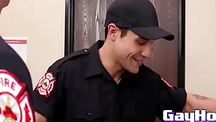 Studs from firedept with eachother a aromatic blowjob