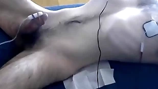 Leading lady tied, edged apropos vibrator increased by nipple estim