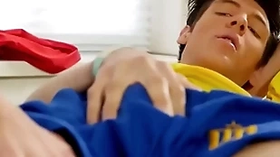 Hung teen twink at hand alcove room cums