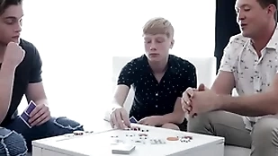 Family heated poker match: whoever loses has to quit their hole to the other two!