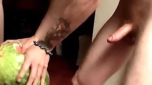 Several straight deviants bonk watermelons with the addition of systematize with reference to cum