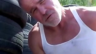 Trailertrashboys hunky dilf glen savage jerks absent outdoor