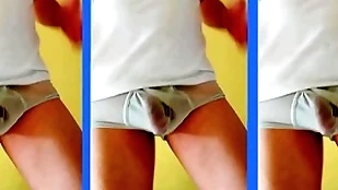 Alejandro mistral maduro bailando dotado ropa interior blanca