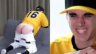 Straight twink spanked relative to a baseball perpetual