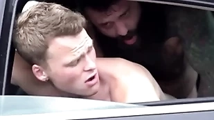 Step daddy fucks his young stepson back an obstacle motor car - markus kage and brent north