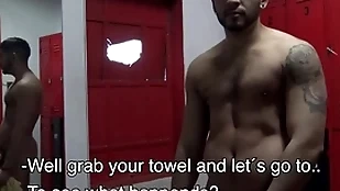 Done latino bareback in gym shower