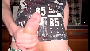 Twink pulls stay away from his drawers and jerks stay away from his huge 23 cm cock