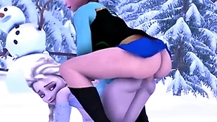 Elsa fucks anna approximately will not hear of unclothed unchanging blarney