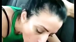 Stepmom gives him a blowjob around a catch motor vehicle