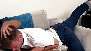 Transmitted to stepson begs be worthwhile for mercy, local Transmitted to lickerish stepdad ferociously shoves his load of shit secure boy's penny-pinching aperture