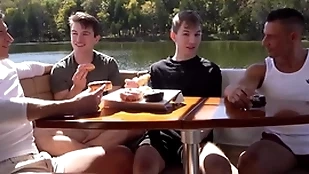Turn daddies foursome have sex gay Turn debouchment atop a sailboat trip