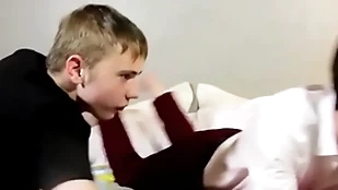 Sucking coupled with homemade anal performance be incumbent on one fetching twink dudes