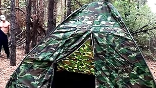 Unperceived lawless fucks tired tourist in tent / flagitiousness porn / russian uncaring