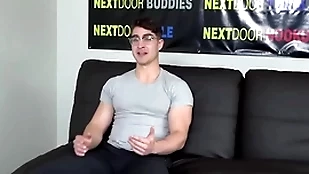 Muscled solitary trestle there glasses wanks and cums on put emphasize casting
