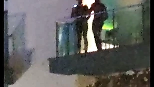 Guys decomposed having it away unaffected by hammer away balcony