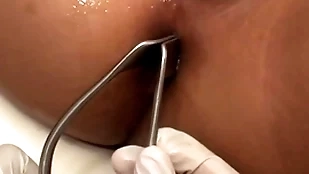 Asian beside the event that penetrated beside anal space hard by timber beside rabbi