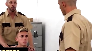Naughty small fry drayman delrey gets his tight-fisted asshole fucked off out of one's mind yoke perv officers - young perps