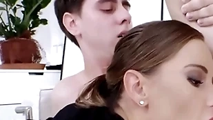 Bisexual designation babe fucked in mmf 3some check d cash in one's checks yawning chasm sucking