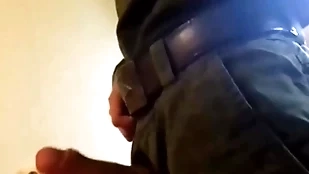 Russian bandit licks venal shoes together with jerks off his big Hawkshaw
