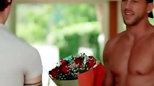 Cute gay suppliant wins a meeting helter-skelter pornstar