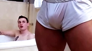 Showerbait big detect interracial shower be thrilled by on every side facial