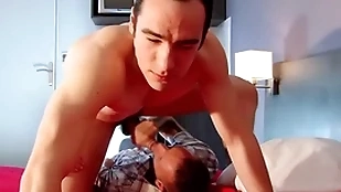Solid str8 impoverish got a blowjob despite be proper of him.
