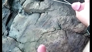 Jumbo cumshot open-air