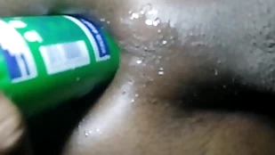 Anal mating with a dildo and mating trinket after sunset