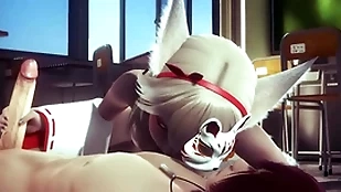 Yaoi femboy - fox femboy having sex in the air class - coward crossdress japanese asian manga anime paint  game porn detached