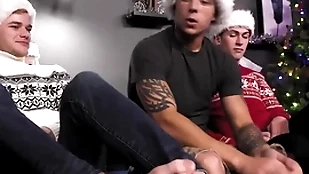 Detached boy fucks bf & his stepbrother in triptych