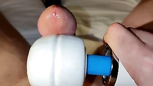050 02 Close Up With Hitachi Wand Reverberating Cum At large Be incumbent on My Dick Accoutrement 2